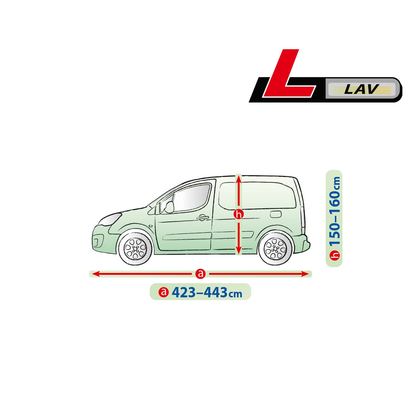 Покривало за кола Kegel Mobile размер L сиво за VAN/ВАН 423-443 см