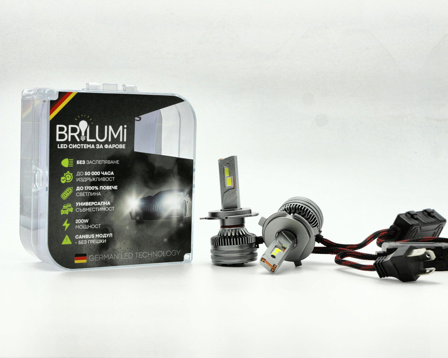Bi-LED крушки H4 BRILUMI ZENITH 200W CANBUS 6000K – Ярка Светлина