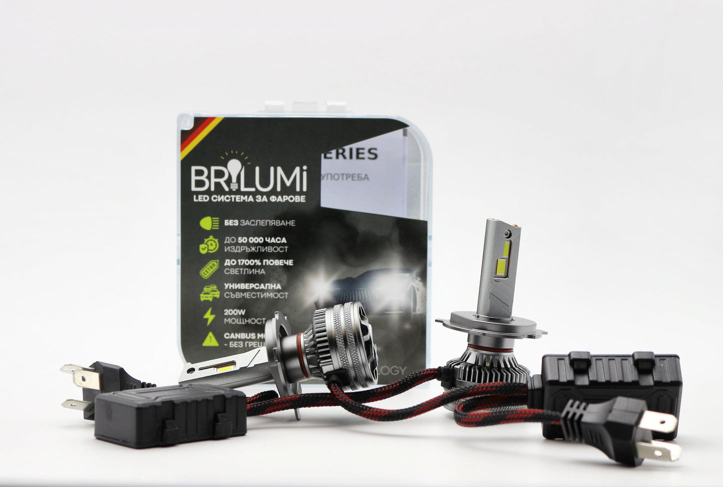 Bi-LED крушки H4 BRILUMI ZENITH 200W CANBUS 6000K – Ярка Светлина