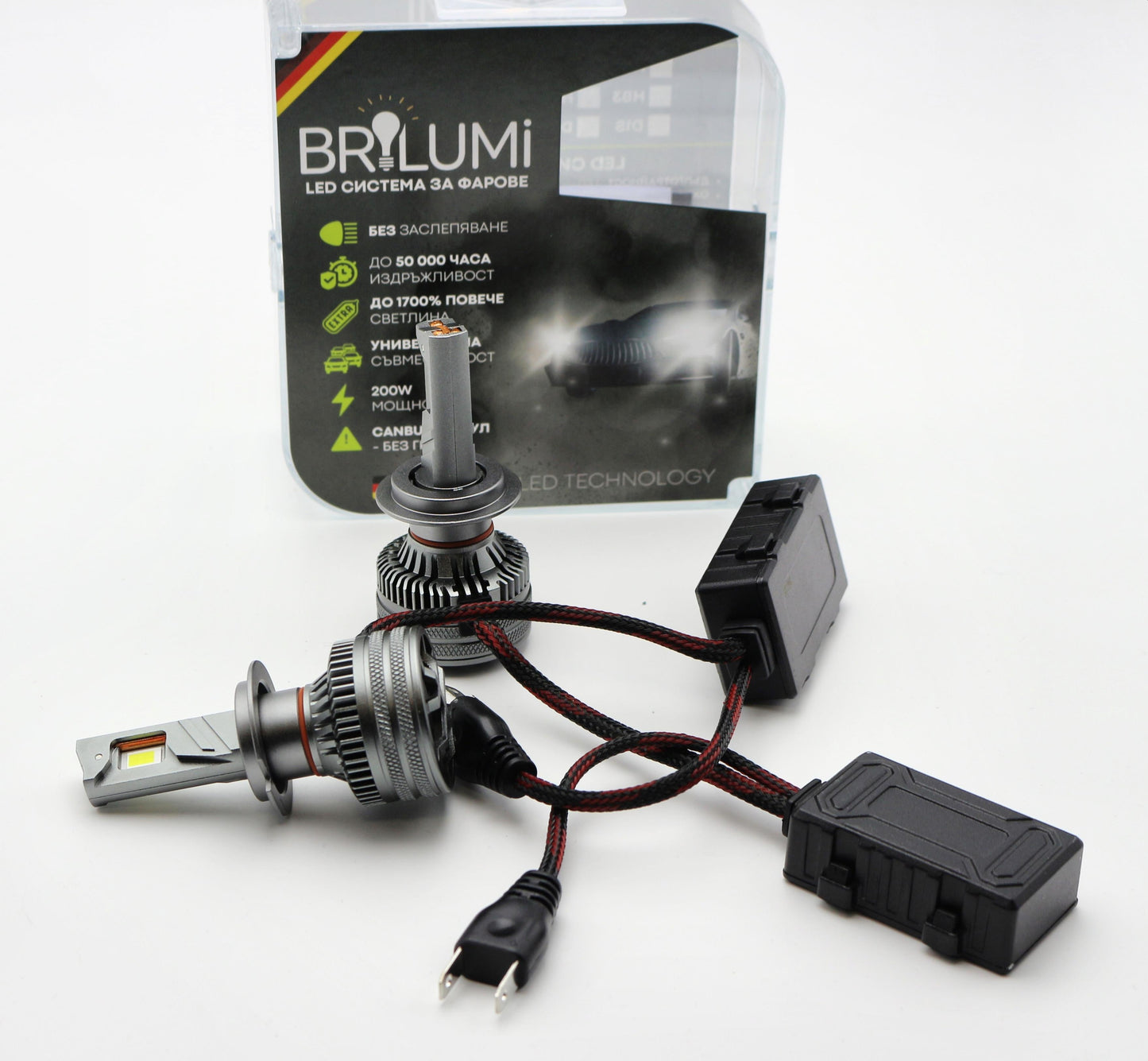 LED крушки H7 BRILUMI ZENITH 200W CANBUS 6000K – Ярка Светлина