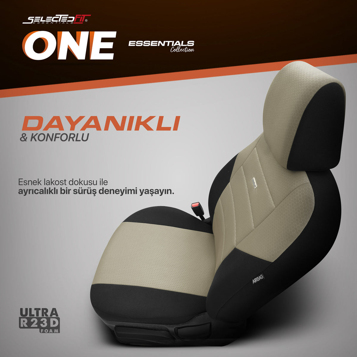 Комплект Тапицерия Selectedfit One 103 – Черно/бежово, за Предни и Задни Седалки