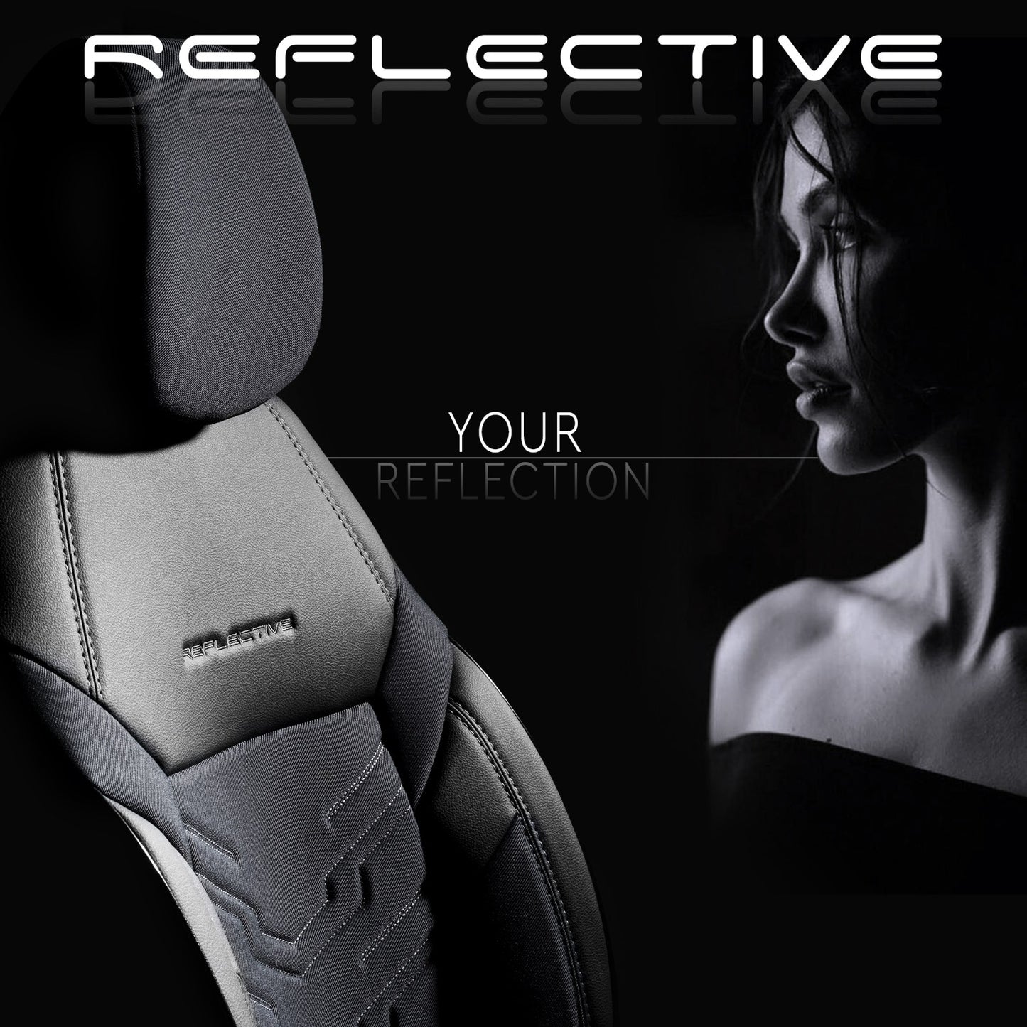 Комплект Тапицерия Reflective – Сиво, Текстил с Еко кожа, за Предни и Задни Седалки
