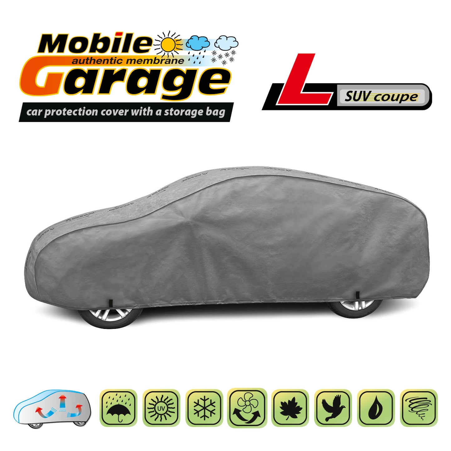 Покривало за кола Kegel Mobile размер L сиво за SUV Coupe 450-475 см