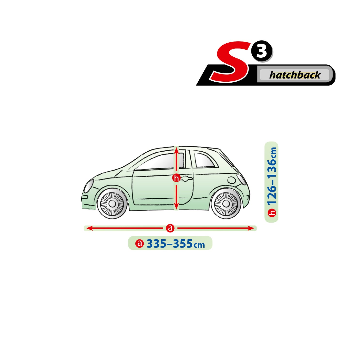 Покривало за кола Kegel Mobile размер S3 сиво за Hatchback/Хечбек 335-355 см