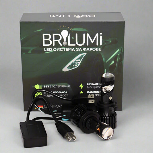 LED система с лупи за фарове H7 - BRILUMI OPTIX - 100W - CANBUS 6000K