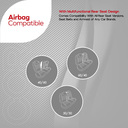 Комплект Луксозна Тапицерия Coral – Перфорирана Еко кожа, Черно/Бежово, за Предни и Задни Седалки