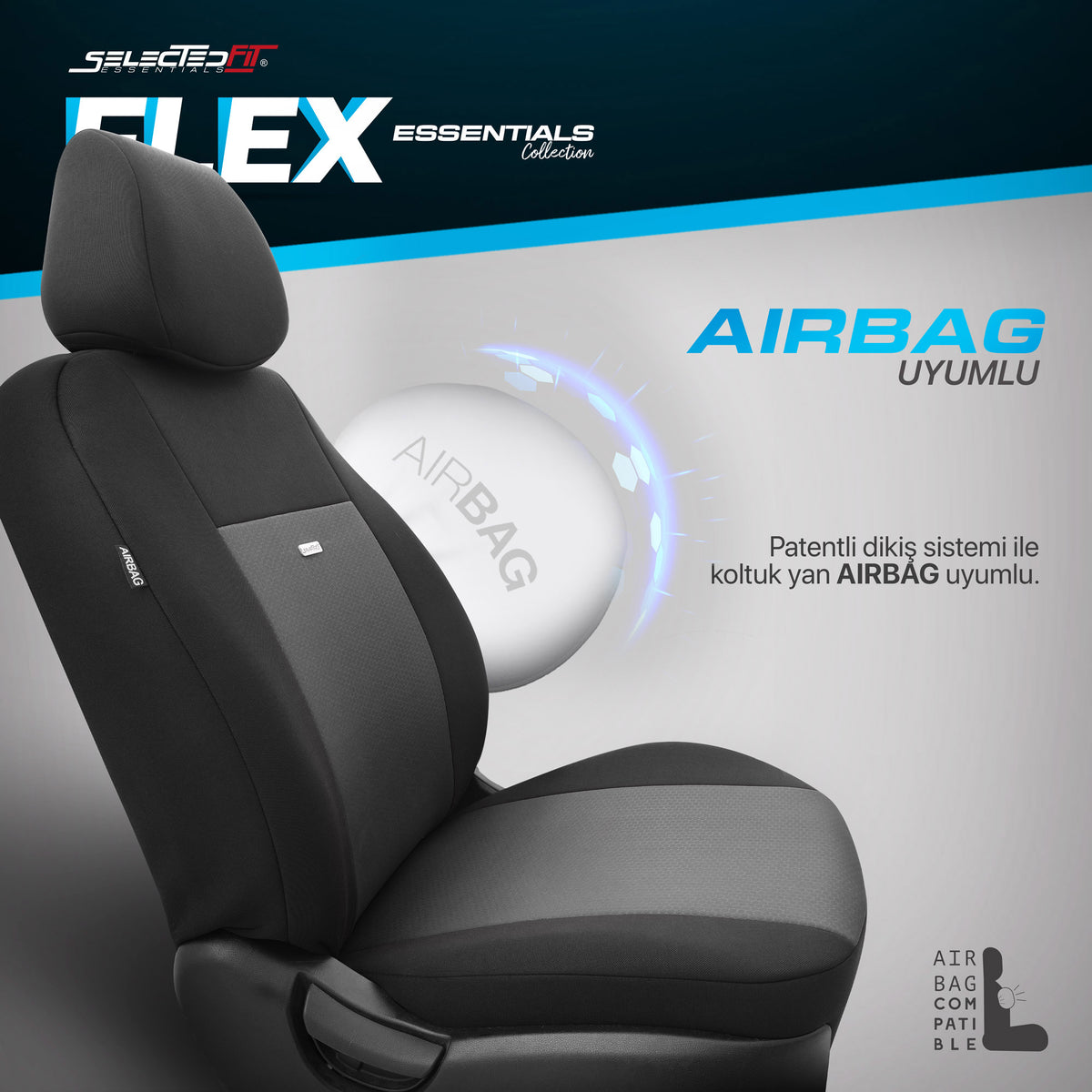 Комплект Тапицерия Selectedfit Flex 101 – Черно, за Предни и Задни Седалки