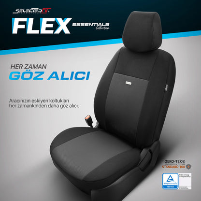 Комплект Тапицерия Selectedfit Flex 101 – Черно, за Предни и Задни Седалки