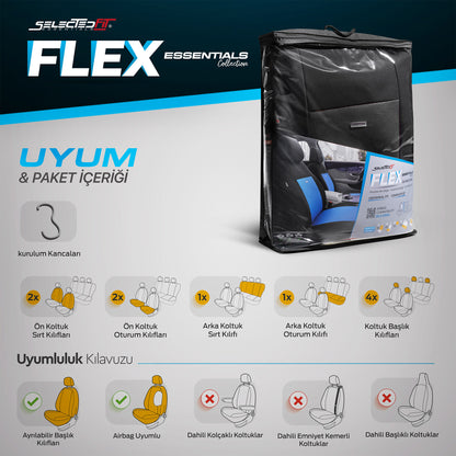 Комплект Тапицерия Selectedfit Flex 101 – Черно, за Предни и Задни Седалки