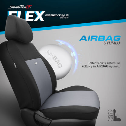 Комплект Тапицерия Selectedfit Flex 102 – Черно/сиво, за Предни и Задни Седалки