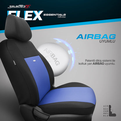 Комплект Тапицерия Selectedfit Flex 107 – Черно/синьо, за Предни и Задни Седалки