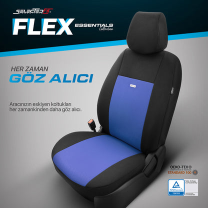 Комплект Тапицерия Selectedfit Flex 107 – Черно/синьо, за Предни и Задни Седалки