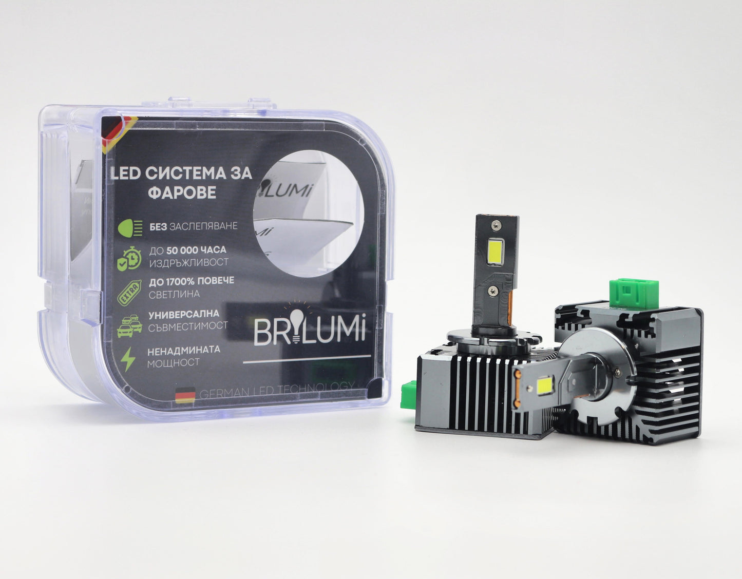 LED система за фарове D3S - BRILUMI XENITE - 100W - CANBUS 6000K