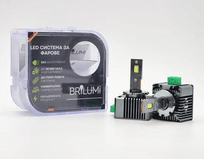 LED система за фарове D3S - BRILUMI XENITE - 100W - CANBUS 6000K