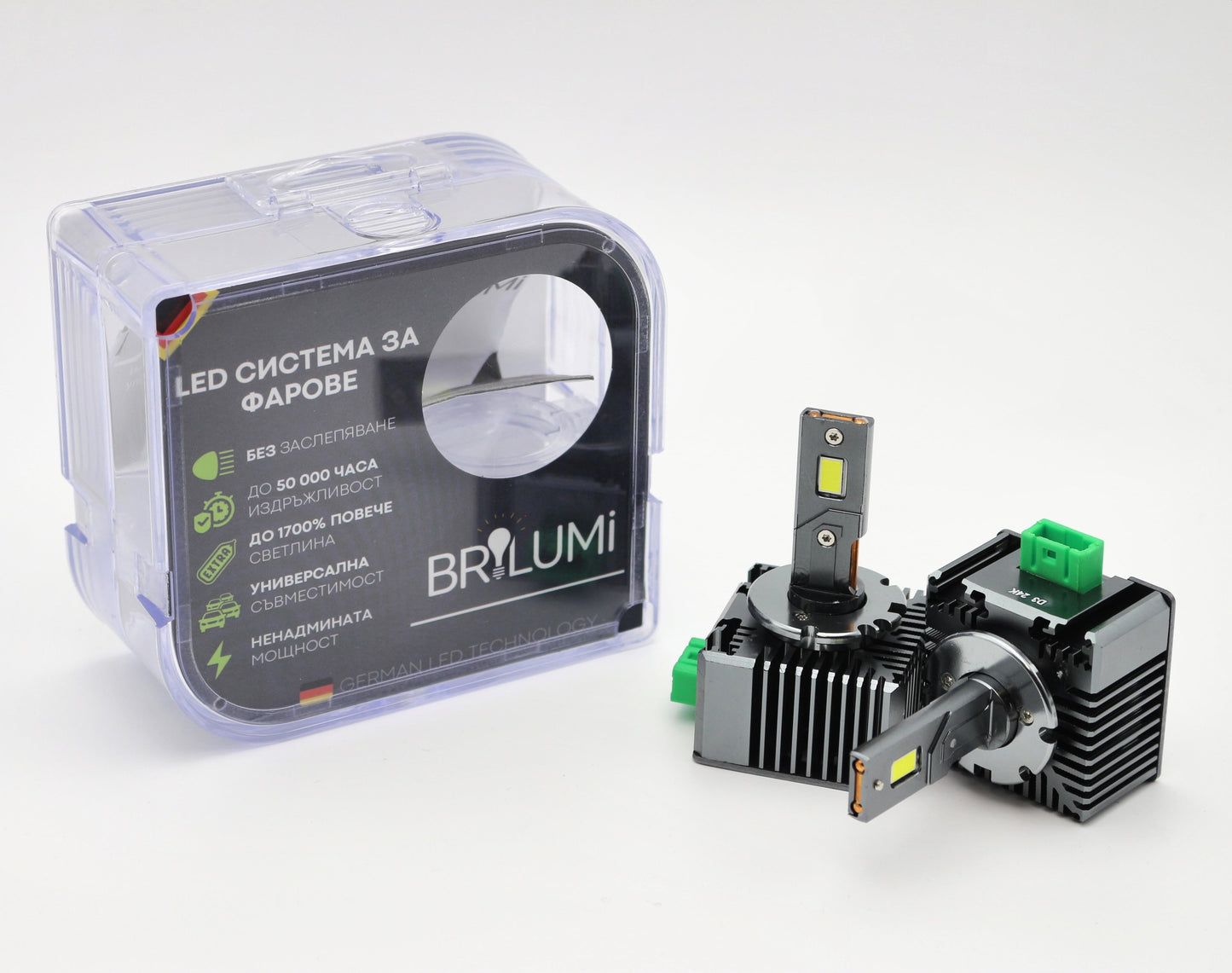 LED система за фарове D3S - BRILUMI XENITE - 100W - CANBUS 6000K