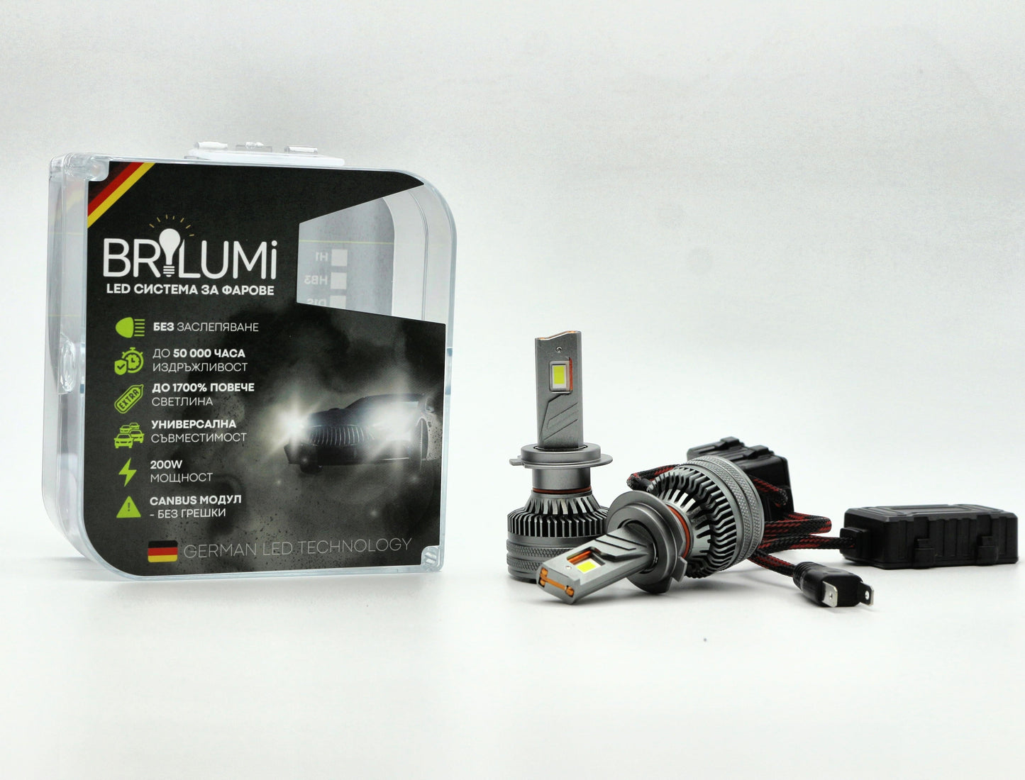 LED крушки H7 BRILUMI ZENITH 200W CANBUS 6000K – Ярка Светлина