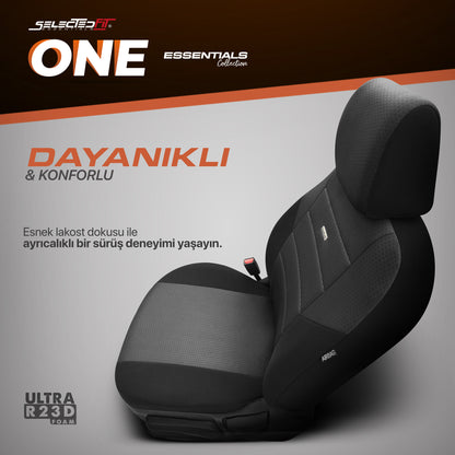 Комплект Тапицерия Selectedfit One 101 – Черно, за Предни и Задни Седалки