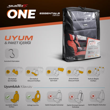 Комплект Тапицерия Selectedfit One 102 – Черно/сиво, за Предни и Задни Седалки