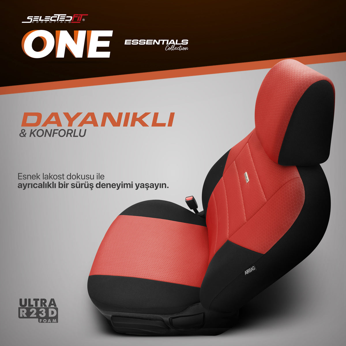 Комплект Тапицерия Selectedfit One 104 – Черно/червено, за Предни и Задни Седалки