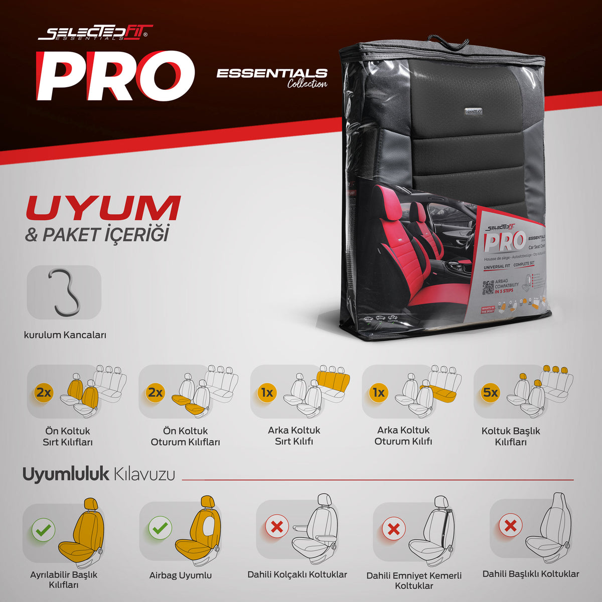 Комплект Тапицерия Selectedfit Pro 101 – Черно, за Предни и Задни Седалки
