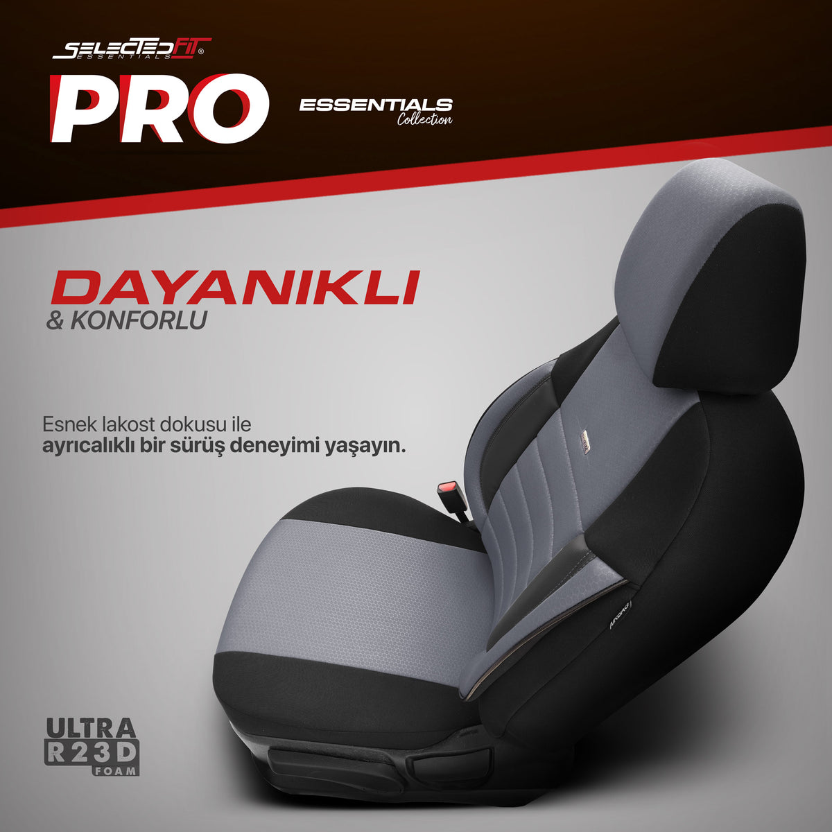 Комплект Тапицерия Selectedfit Pro 102 – Черно/сиво, за Предни и Задни Седалки