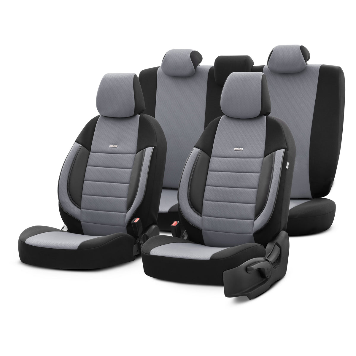 Комплект Тапицерия Selectedfit Pro 102 – Черно/сиво, за Предни и Задни Седалки