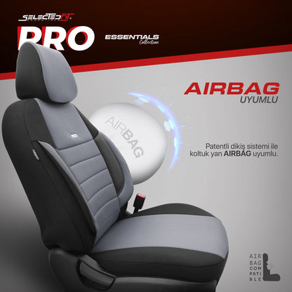 Комплект Тапицерия Selectedfit Pro 102 – Черно/сиво, за Предни и Задни Седалки