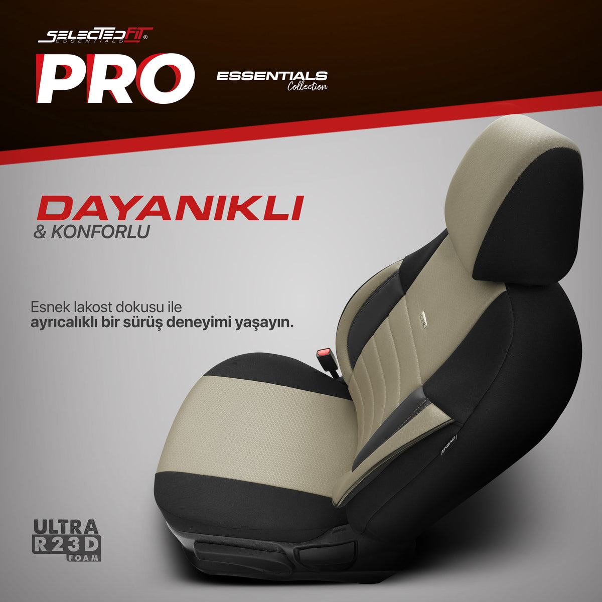 Комплект Тапицерия Selectedfit Pro 103 – Черно/бежово, за Предни и Задни Седалки