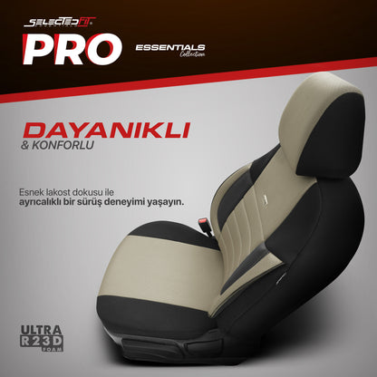 Комплект Тапицерия Selectedfit Pro 103 – Черно/бежово, за Предни и Задни Седалки