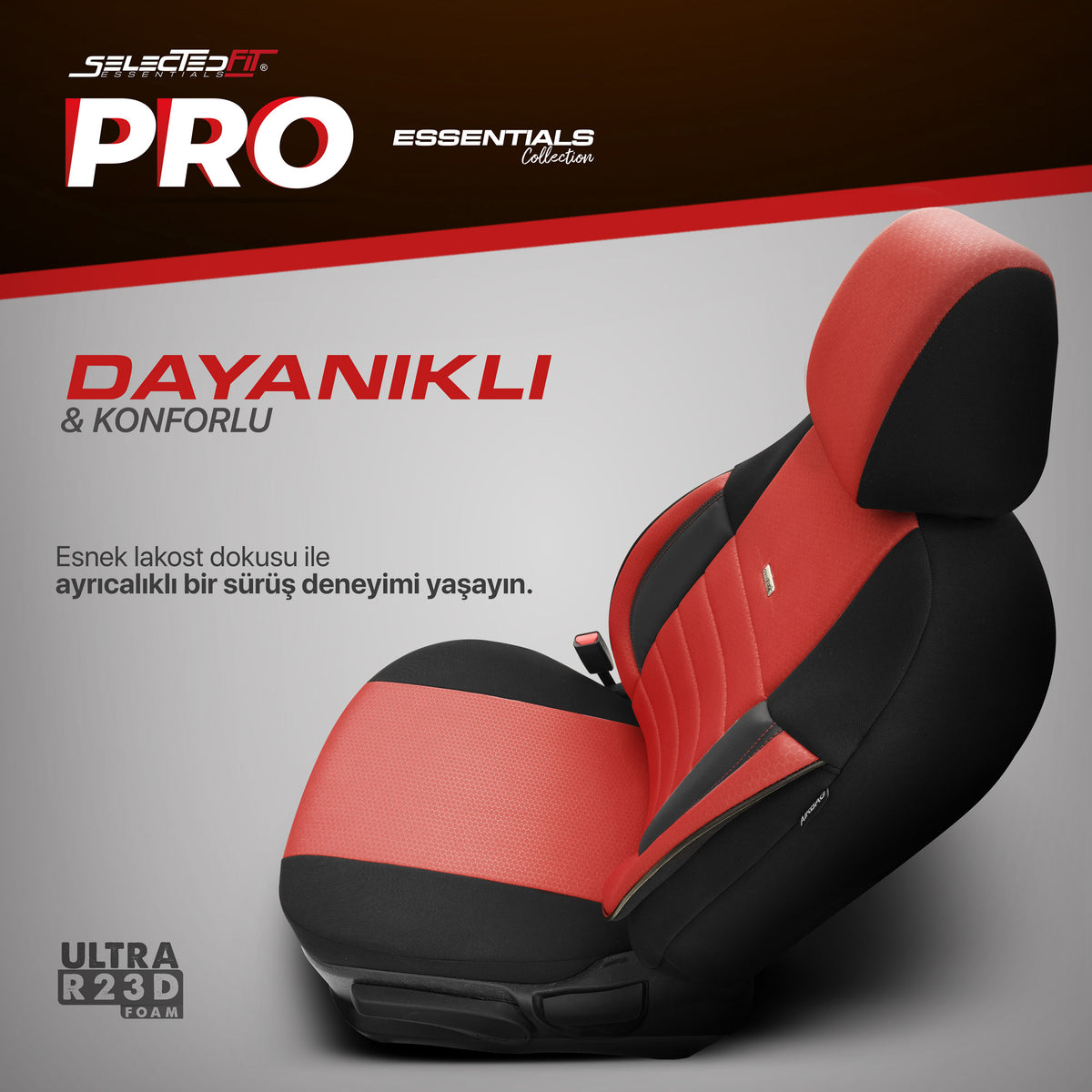 Комплект Тапицерия Selectedfit Pro 104 – Черно/червено, за Предни и Задни Седалки