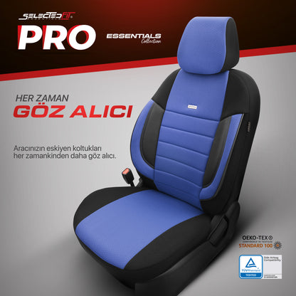 Комплект Тапицерия Selectedfit Pro 107 – Черно/синьо, за Предни и Задни Седалки
