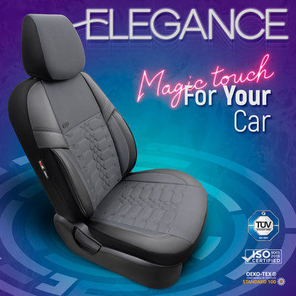 Комплект Тапицерия Elegance – Сиво/Черно, Текстил, за Предни и Задни Седалки
