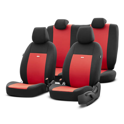 Комплект Тапицерия Selectedfit Flex 104 – Черно/червено, за Предни и Задни Седалки